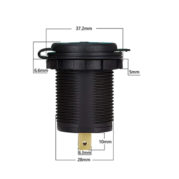 12v usb outlet size